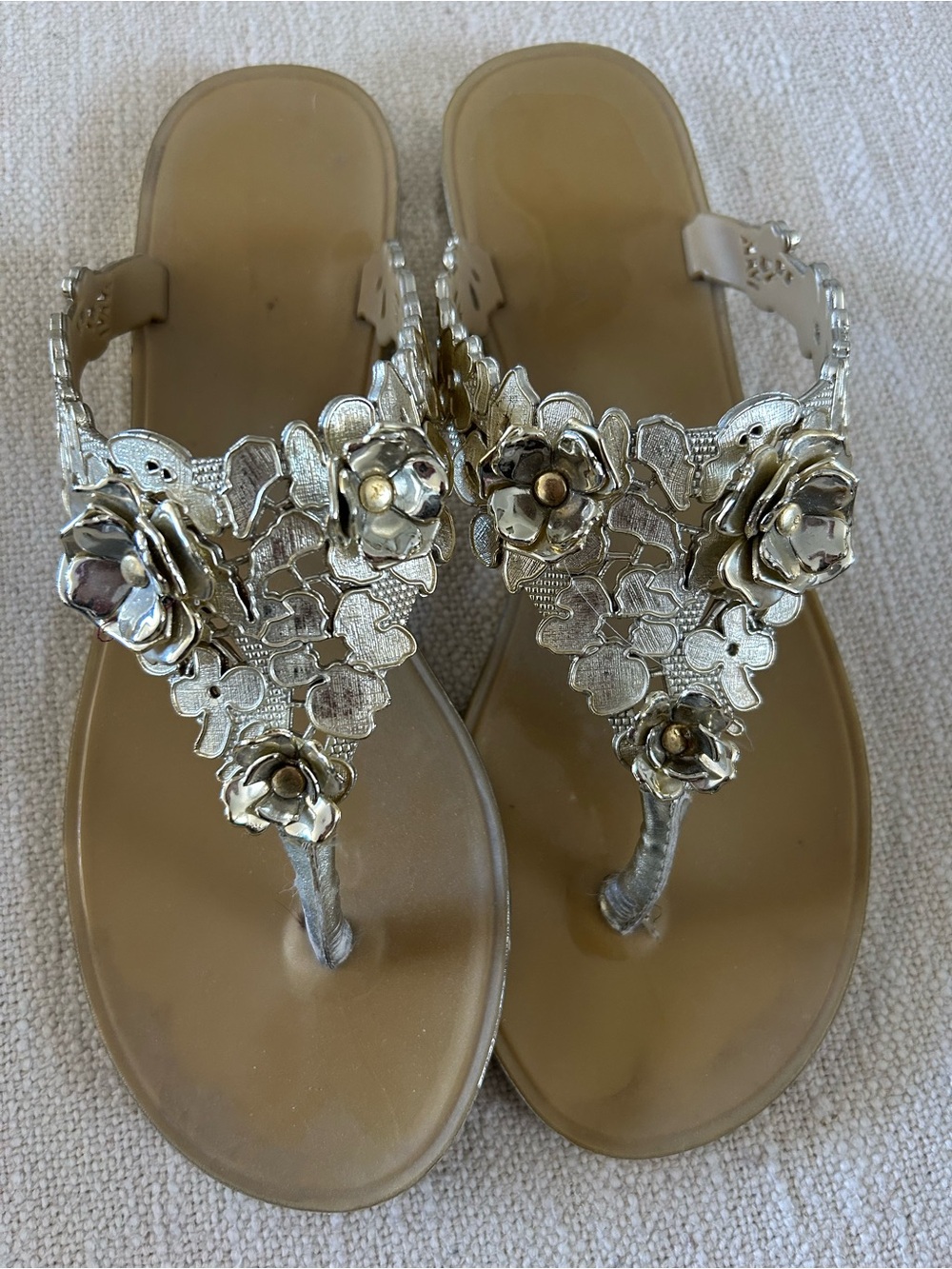 Badgley Mitchka gold embellished flip flop